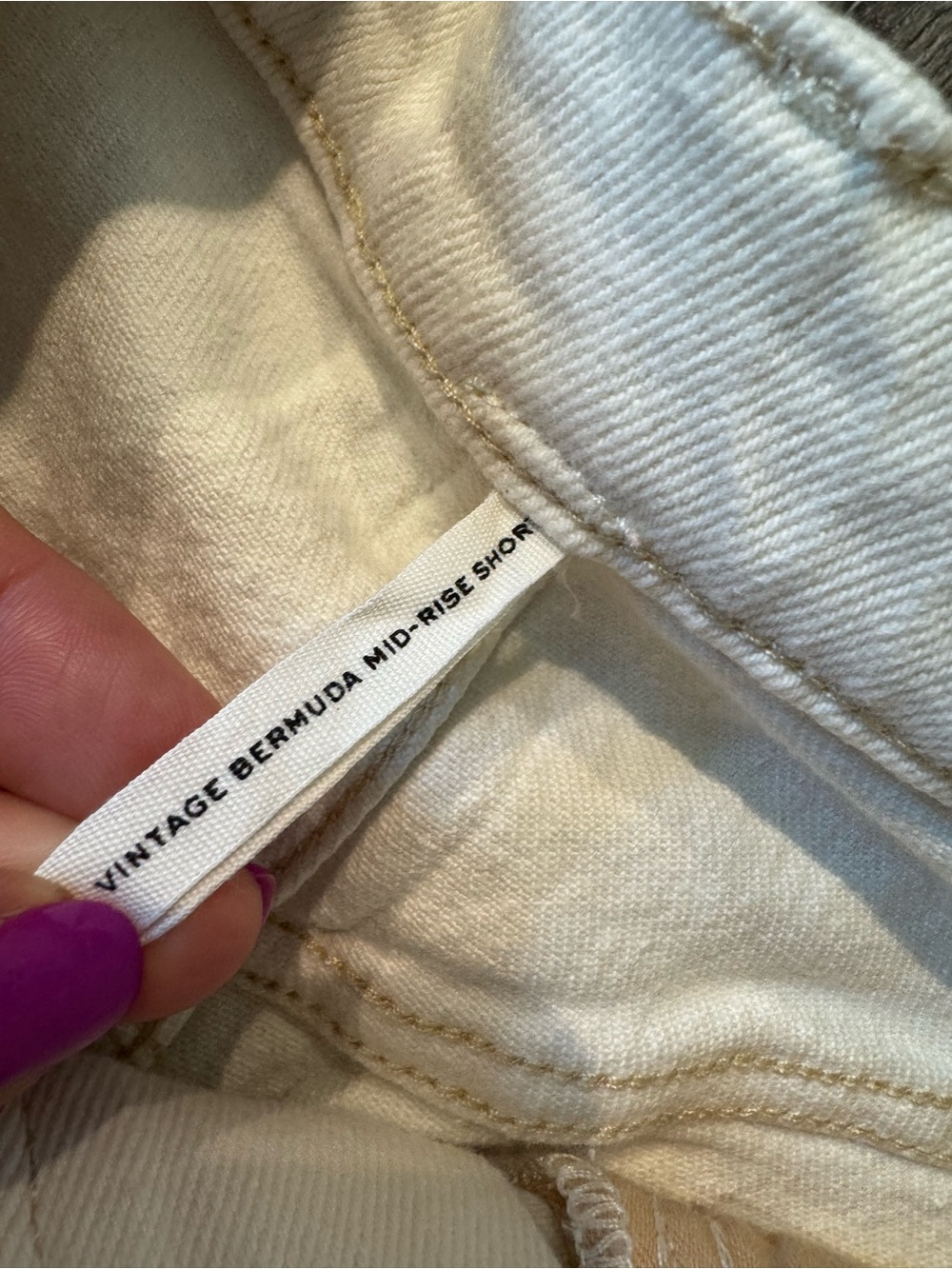 rag & bone Off-White Vintage Bermuda Denim Shorts Mid Rise Cream size 27 - Picture 7 of 11